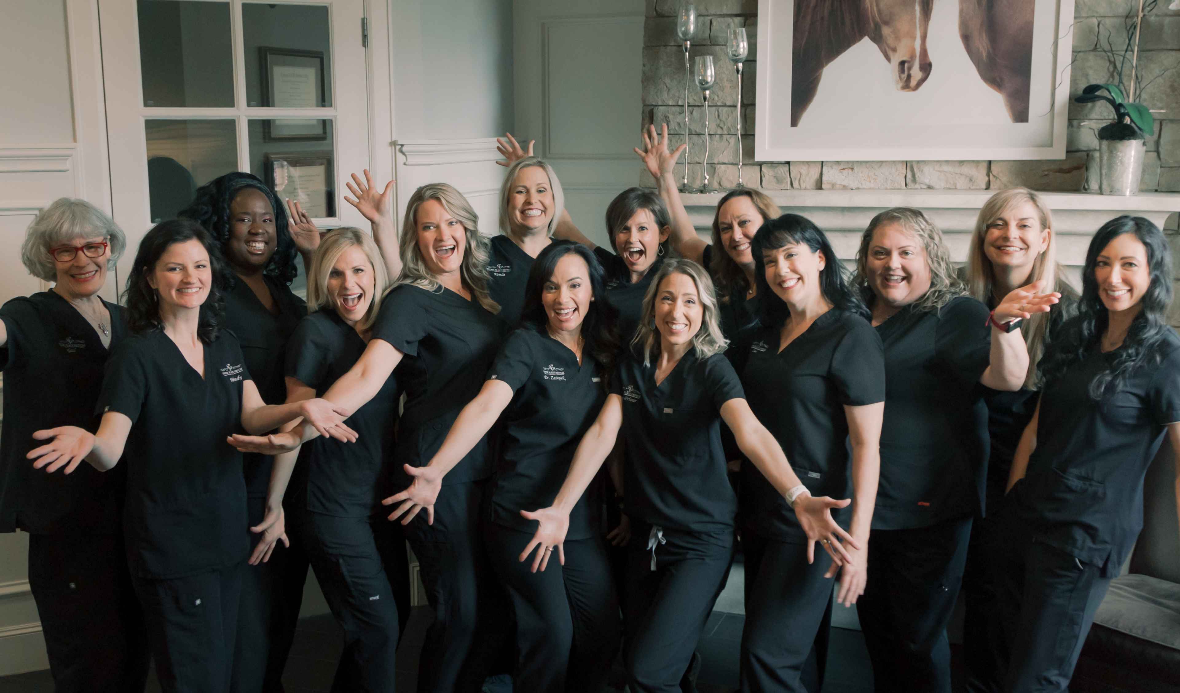 Fun photo of the River Place Dental team